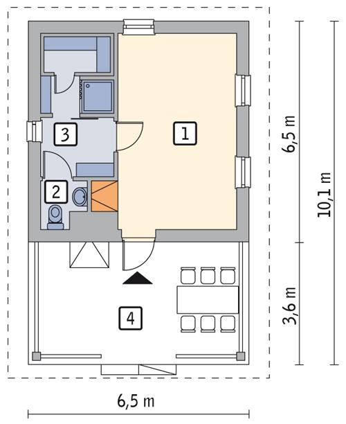 Rzut parteru POW. 30,6 m²