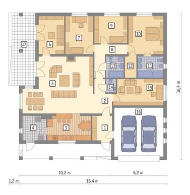 RZUT PARTERU POW. 159,4 m²